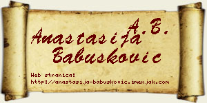 Anastasija Babušković vizit kartica